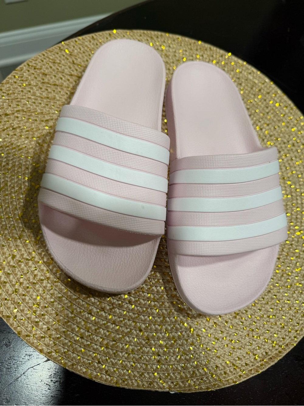 adidas Pink and White Slide Sandals - Women's Casual Slides